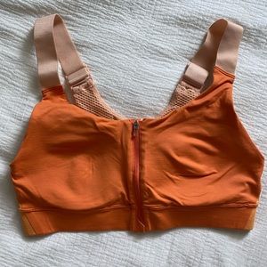 Outdoor Voices Zip bra in coral rose